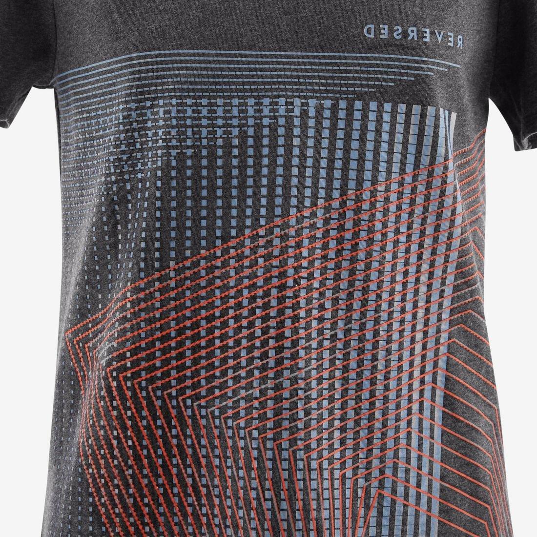 100 Boys' Short-Sleeved Gym T-Shirt Print, Dark Grey, , large image number 1