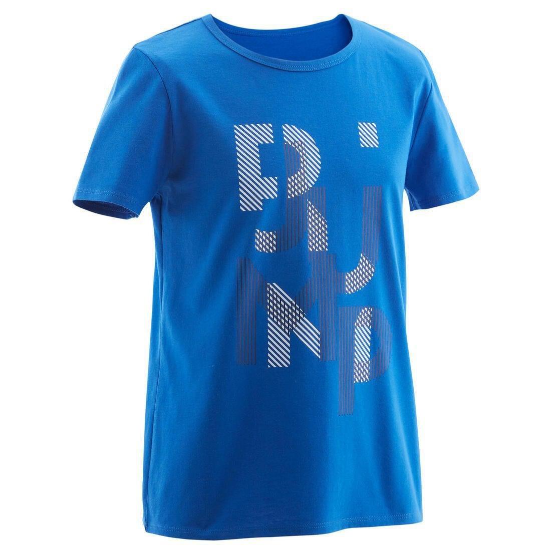 100 Boys' Short-Sleeved Gym T-Shirt Print, Dark Grey, , large image number 2