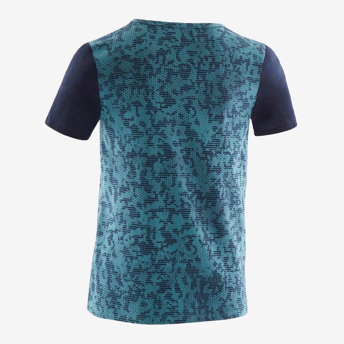 100 Boys' Short-Sleeved Gym T-Shirt Print, Dark Grey, , large image number 5