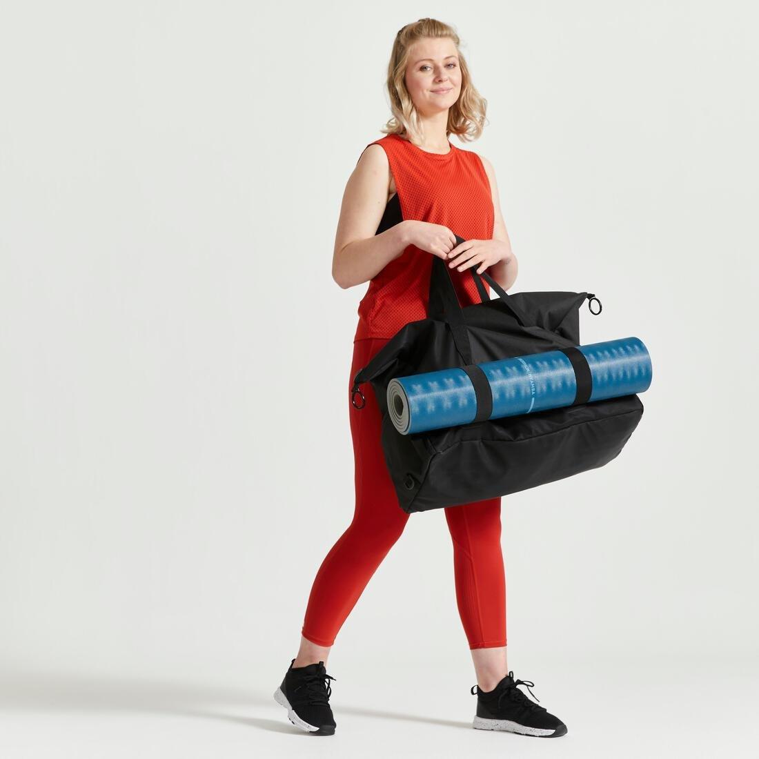 Fitness Gym Sports Bag Domyos, Black, No Color, large image number 4