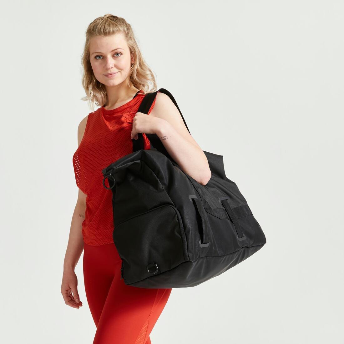 Fitness Gym Sports Bag Domyos, Black, No Color, large image number 7