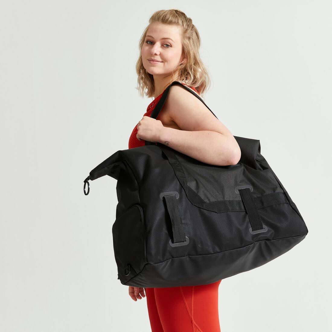 Fitness Gym Sports Bag Domyos, Black, No Color, large image number 8