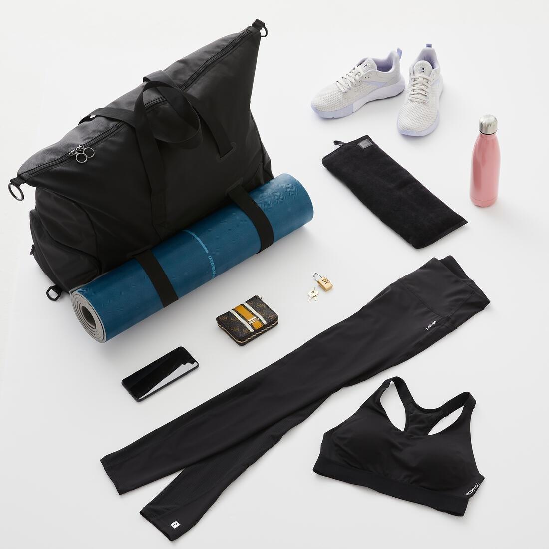 Fitness Gym Sports Bag Domyos, Black, No Color, large image number 9