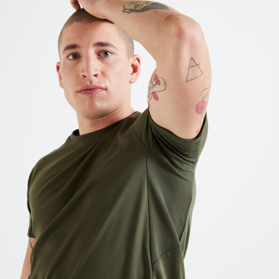 Technical Fitness T-Shirt, Deep Khaki, No Color, large image number 1