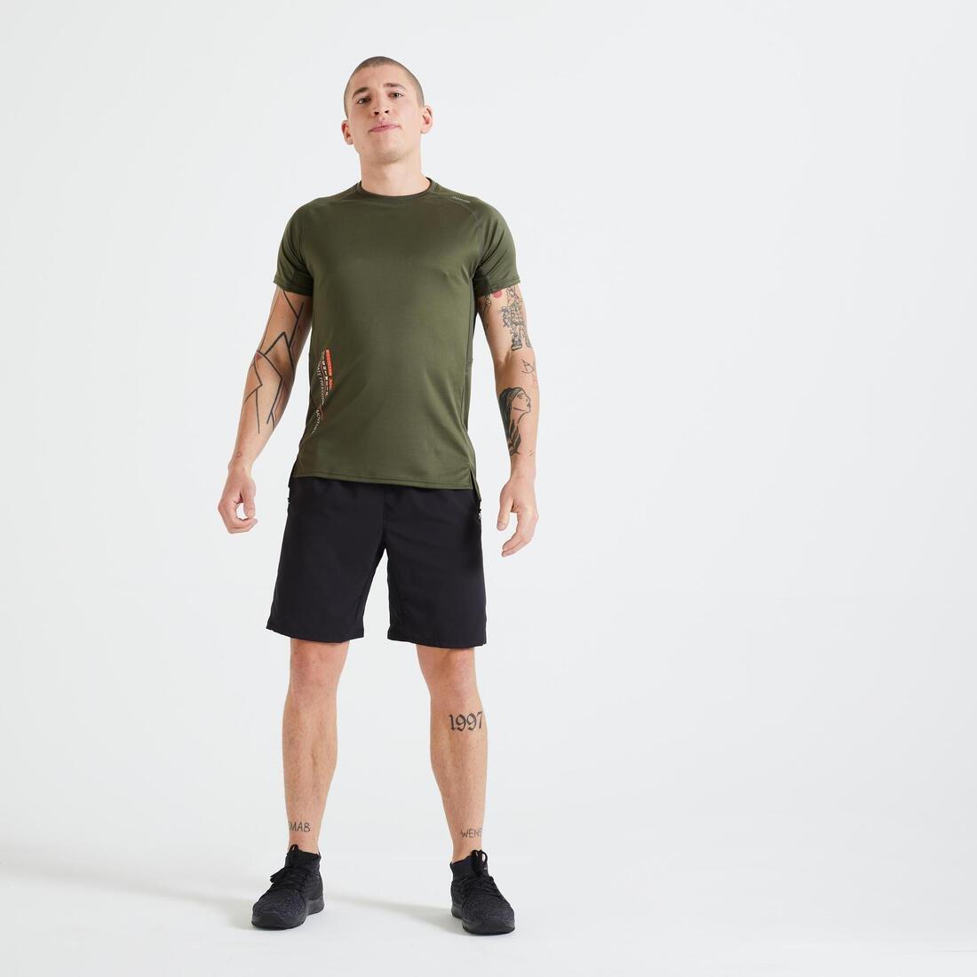 Technical Fitness T-Shirt, Deep Khaki, No Color, large image number 2