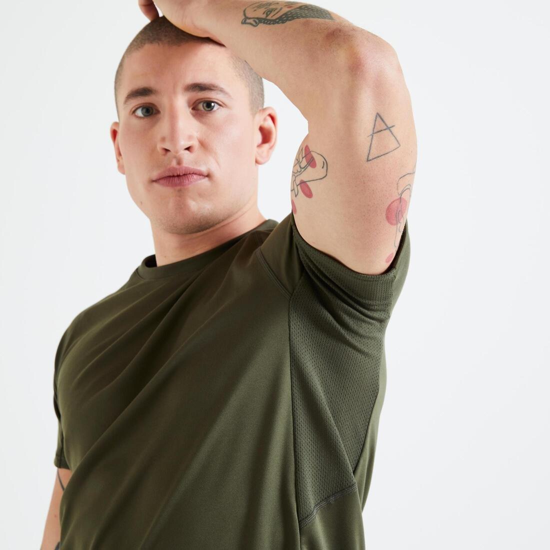 Technical Fitness T-Shirt, Deep Khaki, No Color, large image number 4