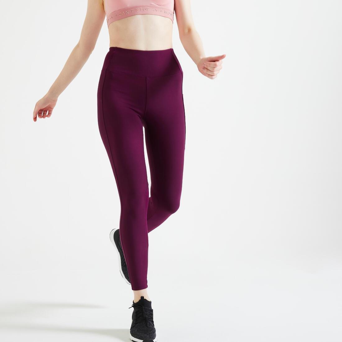 Fitness Leggings With Phone Pocket, Purple, No Color, medium