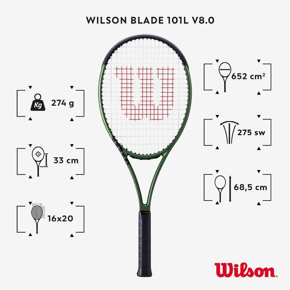 Adult Tennis Racket Blade - 101L V8.0, Green, , large image number 1