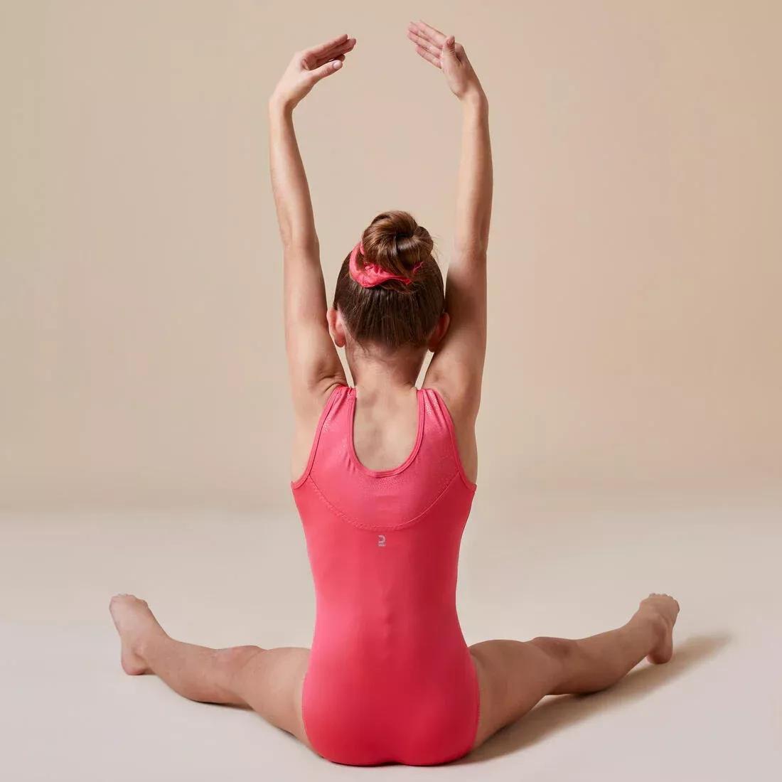 BLACK Girls' Sleeveless Crew Neck Gym Leotard JSM 540 - Black with Blue Sequins, No Color, medium