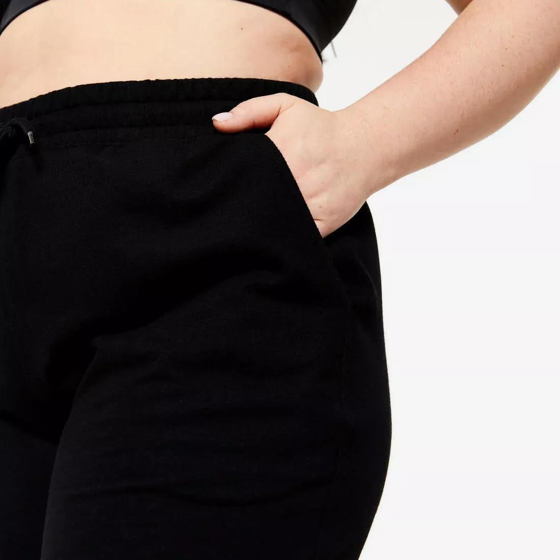 COTTON WHITE Women's Regular-Fit Fitness Bottoms 500 Essentials, , large image number 5