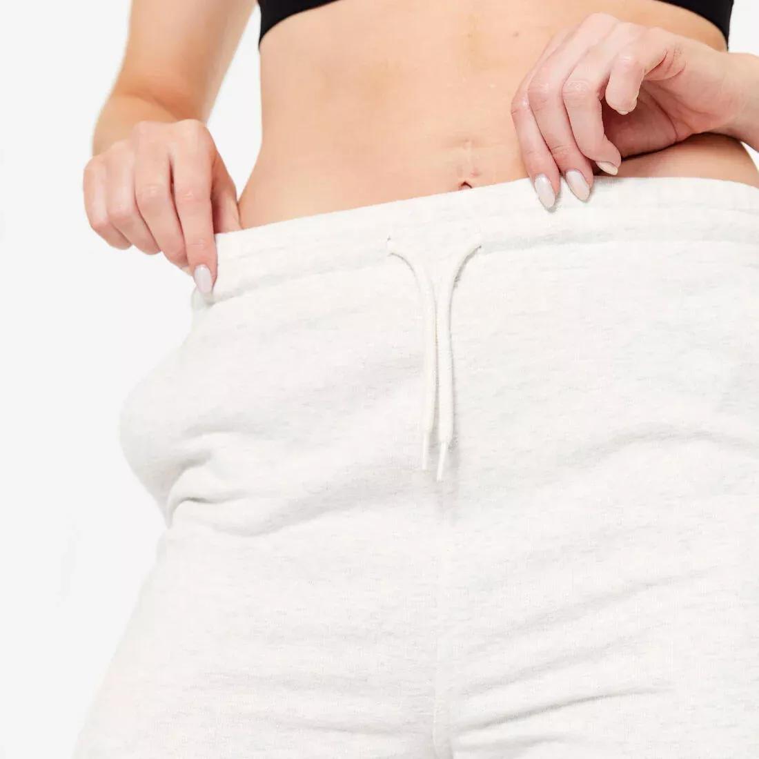COTTON WHITE Women's Regular-Fit Fitness Bottoms 500 Essentials, , large image number 14