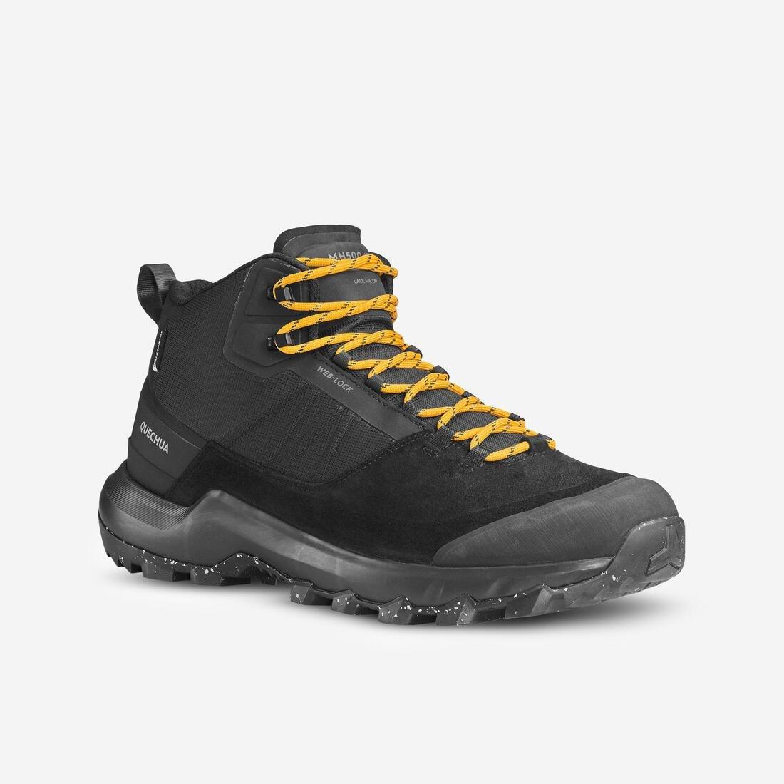 SUNFLOWER ORANGE Men's Waterproof Mountain Walking Shoes - MH500 Mid, No Color, medium