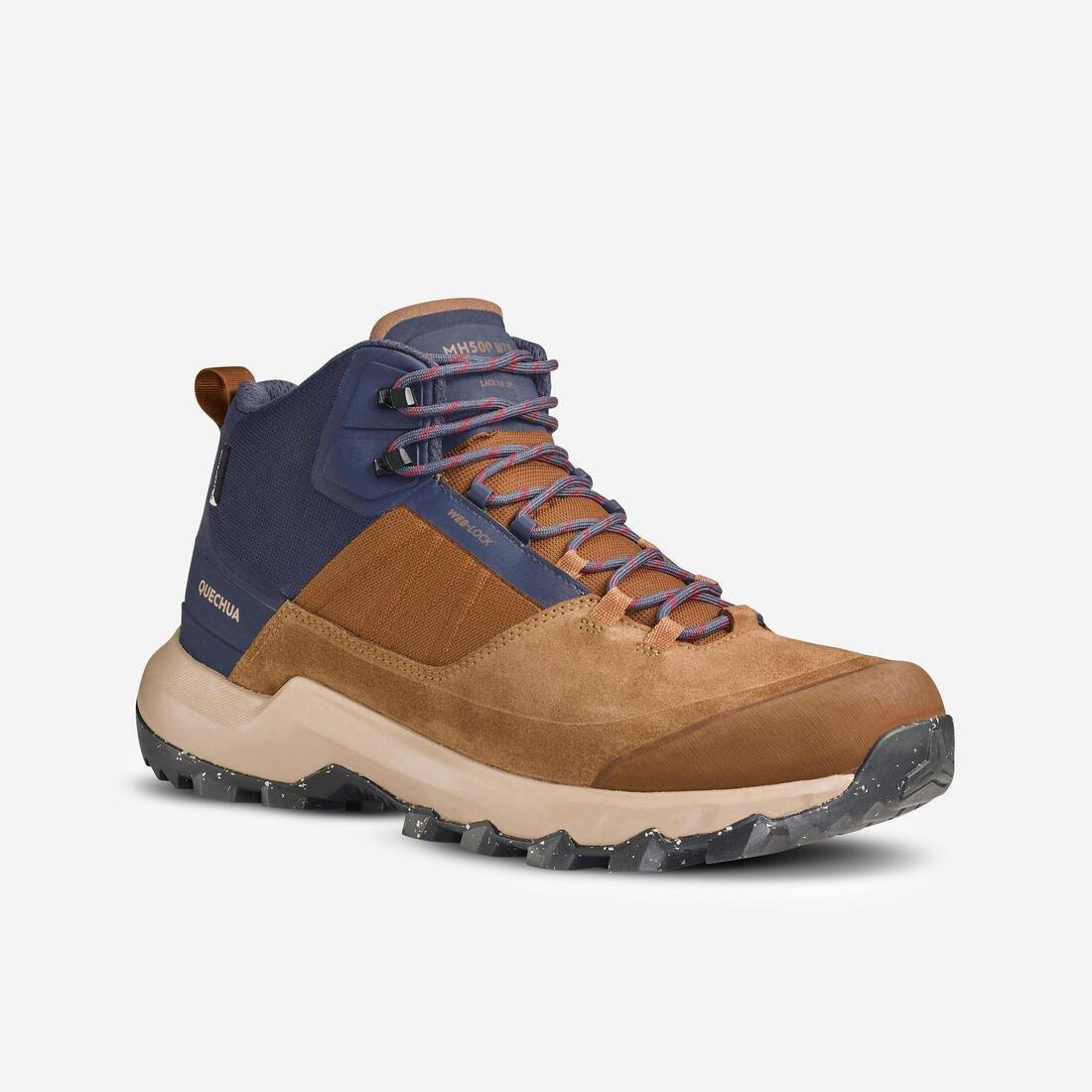 SUNFLOWER ORANGE Men's Waterproof Mountain Walking Shoes - MH500 Mid, No Color, medium