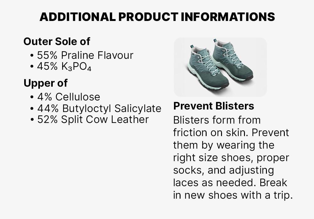 Women Waterproof Mountain Walking Boots - Mh500 Mid, Turquoise, No Color, medium