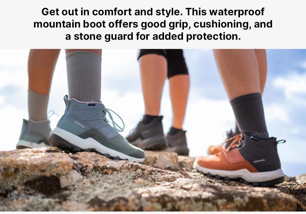 Women Waterproof Mountain Walking Boots - Mh500 Mid, Turquoise, No Color, medium