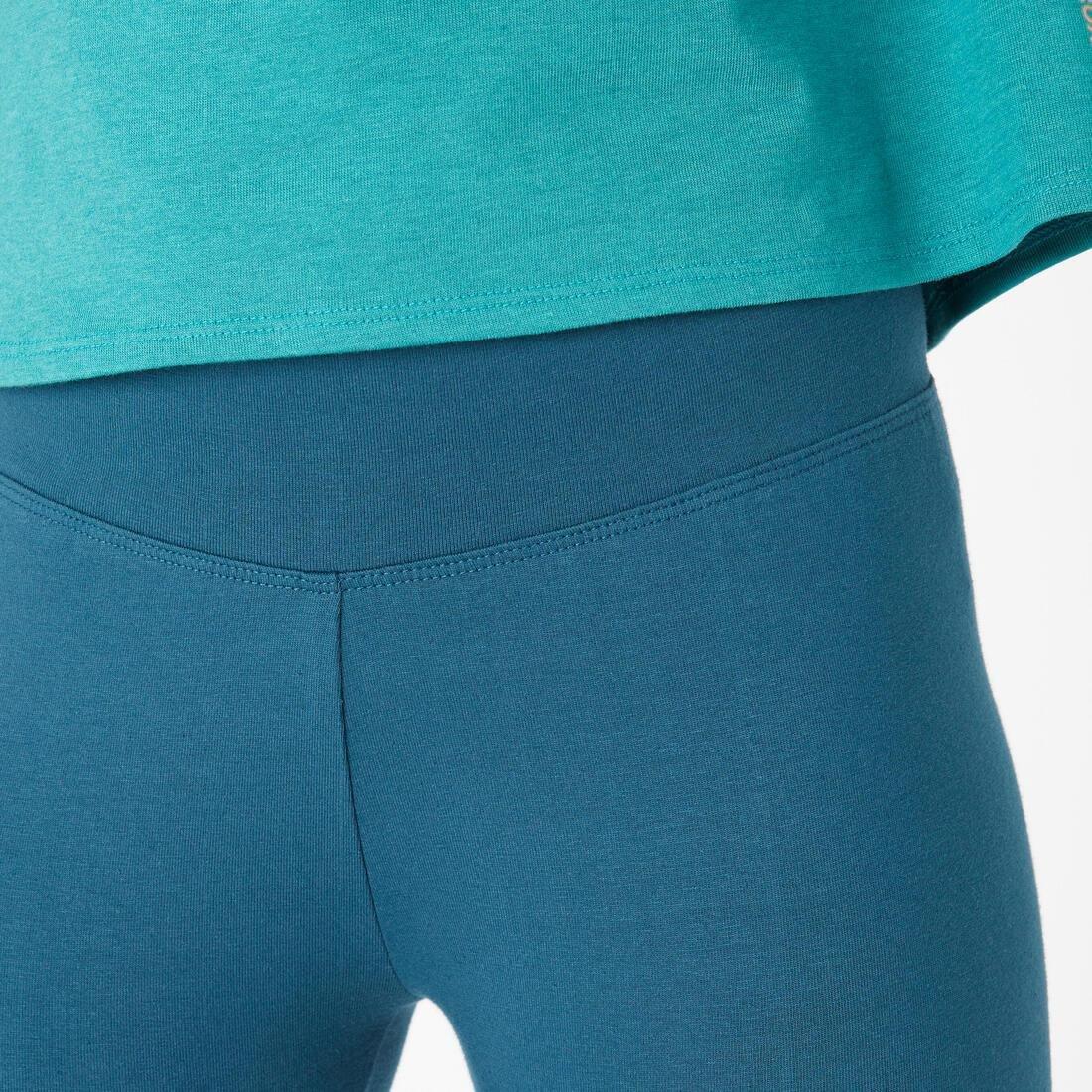 Kids Girls Breathable Cotton Cropped Leggings, Blue, , large image number 11