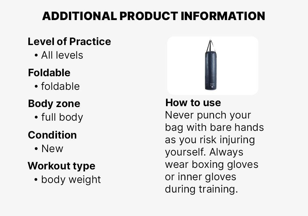 Boxing Punching Bag 120, Blue, No Color, medium