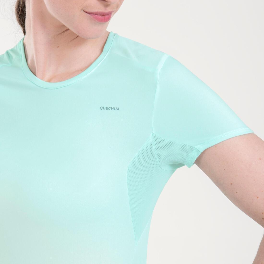 Womens Mountain Walking Short-Sleeved T-Shirt Mh100 - Lychee, Green, No Color, large image number 0