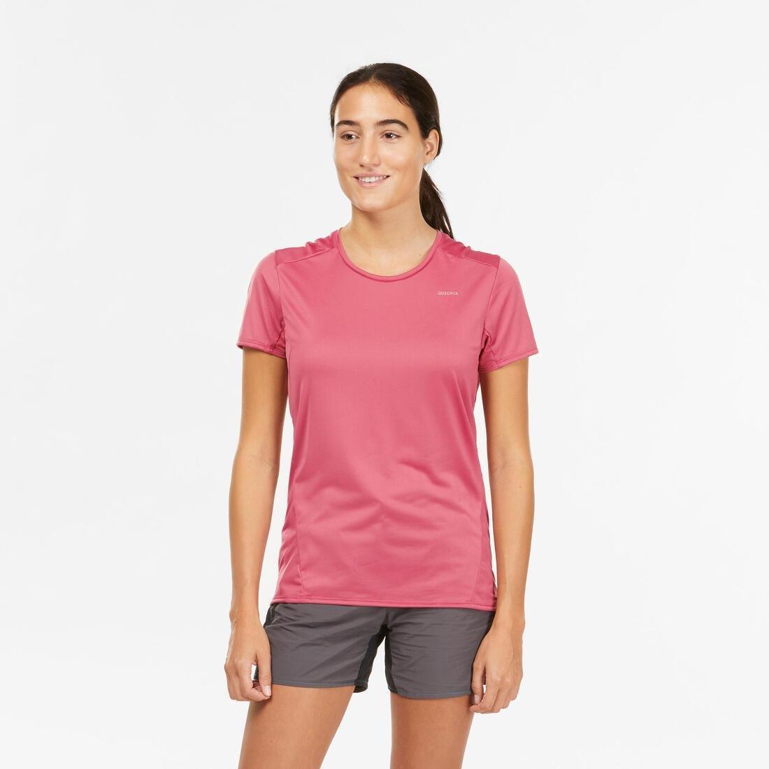 Womens Mountain Walking Short-Sleeved T-Shirt Mh100 - Lychee, Green, , large image number 5