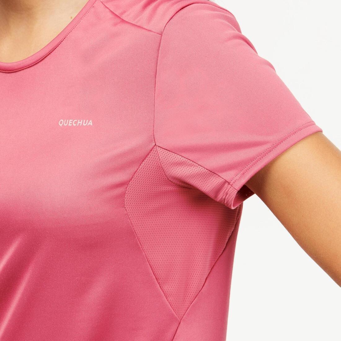 Womens Mountain Walking Short-Sleeved T-Shirt Mh100 - Lychee, Green, No Color, large image number 6