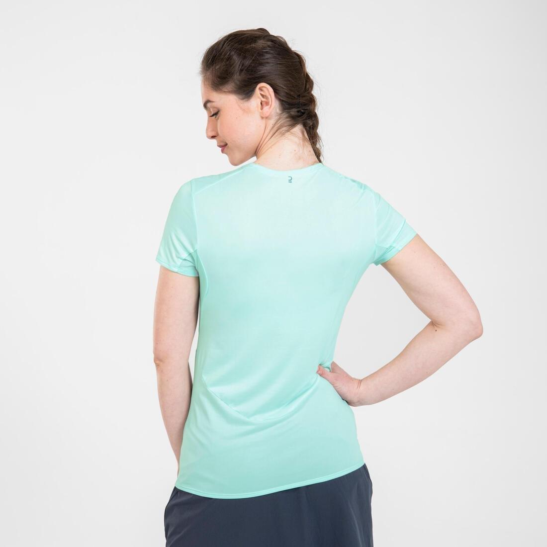 Womens Mountain Walking Short-Sleeved T-Shirt Mh100 - Lychee, Green, , large image number 7