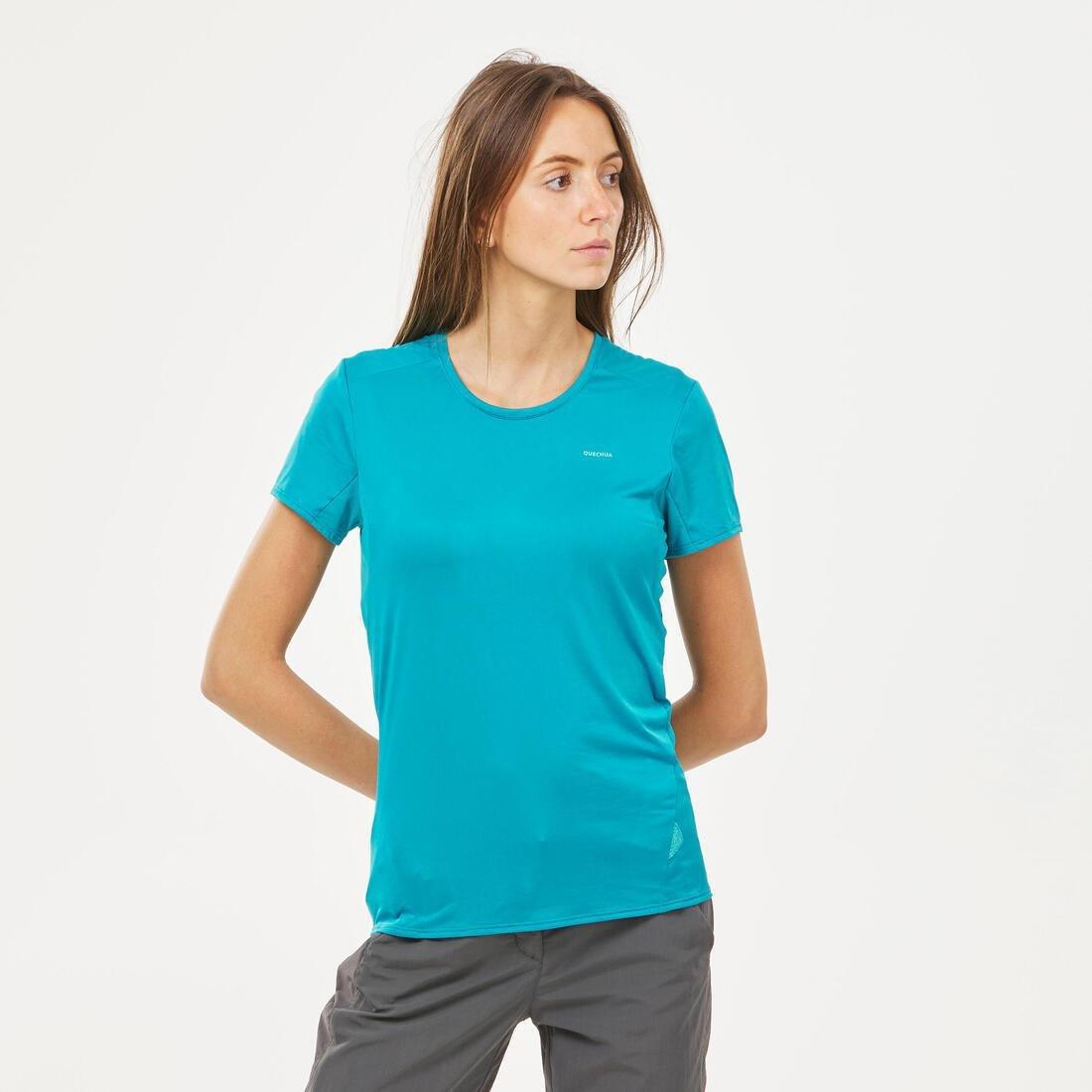 Womens Mountain Walking Short-Sleeved T-Shirt Mh100 - Lychee, Green, , large image number 13