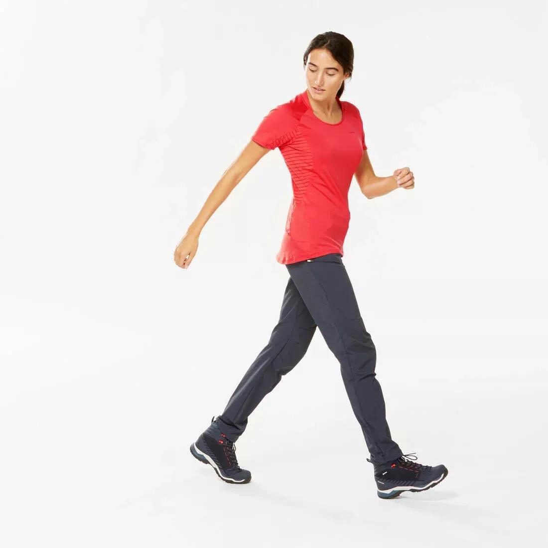 Women's Mountain Walking Short-Sleeved T-Shirt MH500, pale mint green, , large image number 3