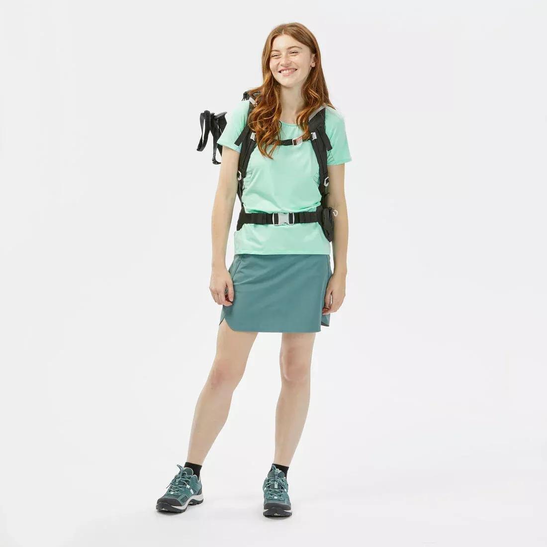 Women's Mountain Walking Short-Sleeved T-Shirt MH500, pale mint green, , large image number 4