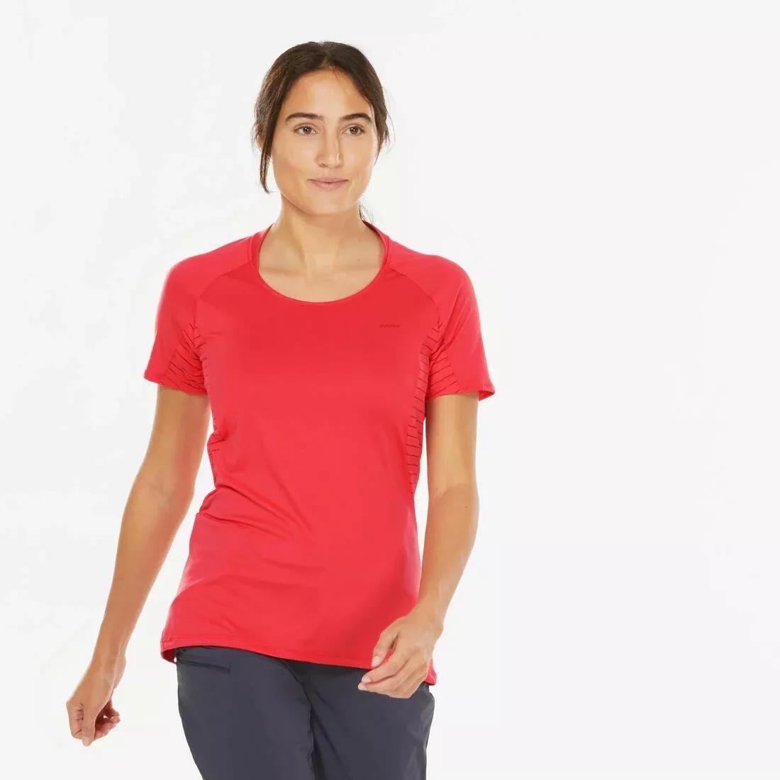 Women's Mountain Walking Short-Sleeved T-Shirt MH500, pale mint green, , large image number 10