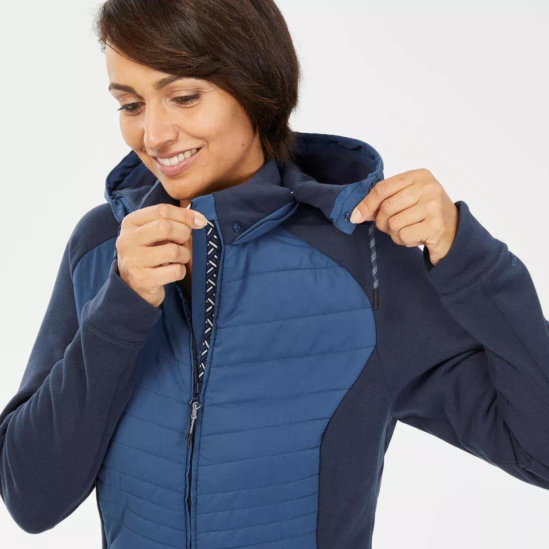 BLACK Women's Hybrid Hiking Hoodie NH500, , large image number 9