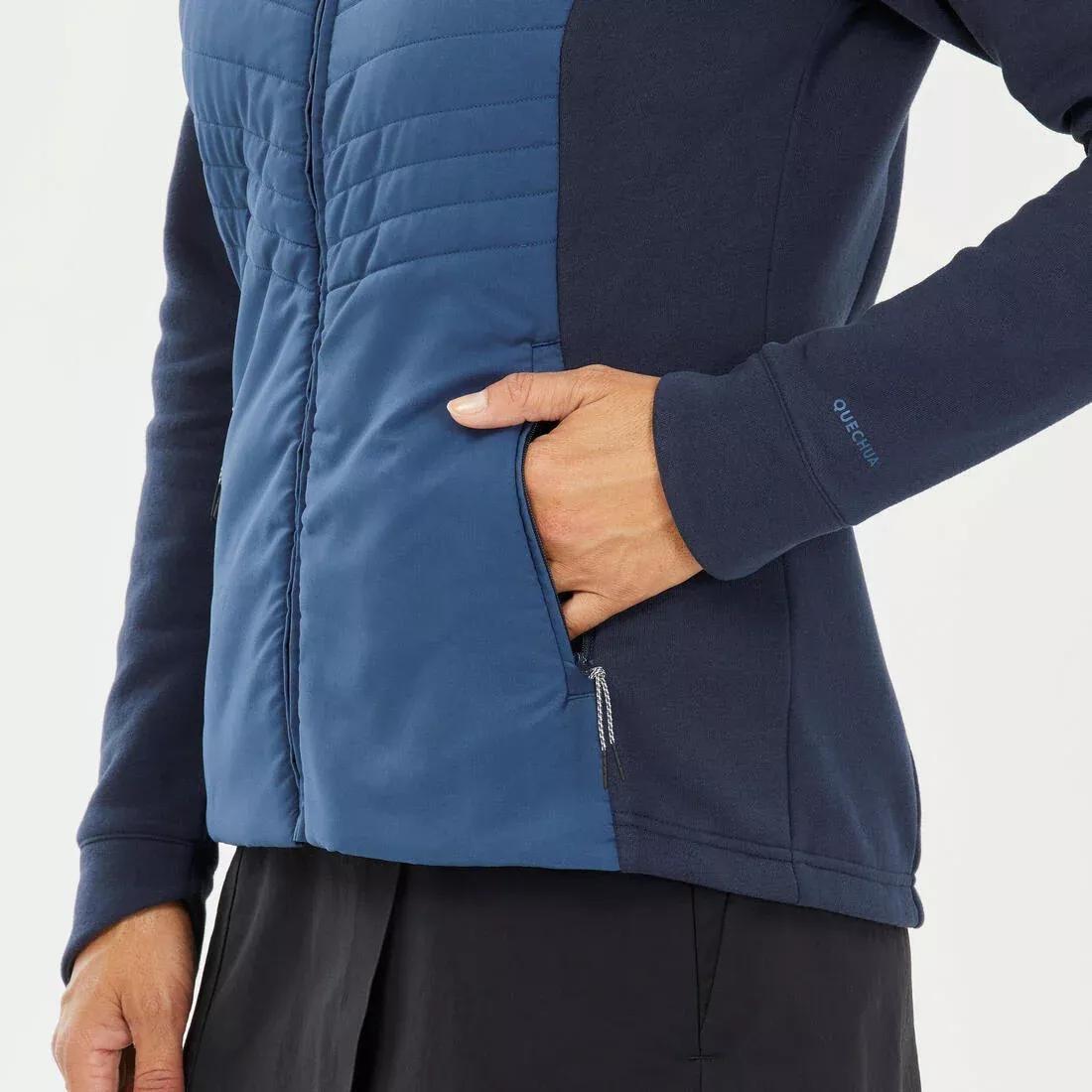 BLACK Women's Hybrid Hiking Hoodie NH500, , large image number 11