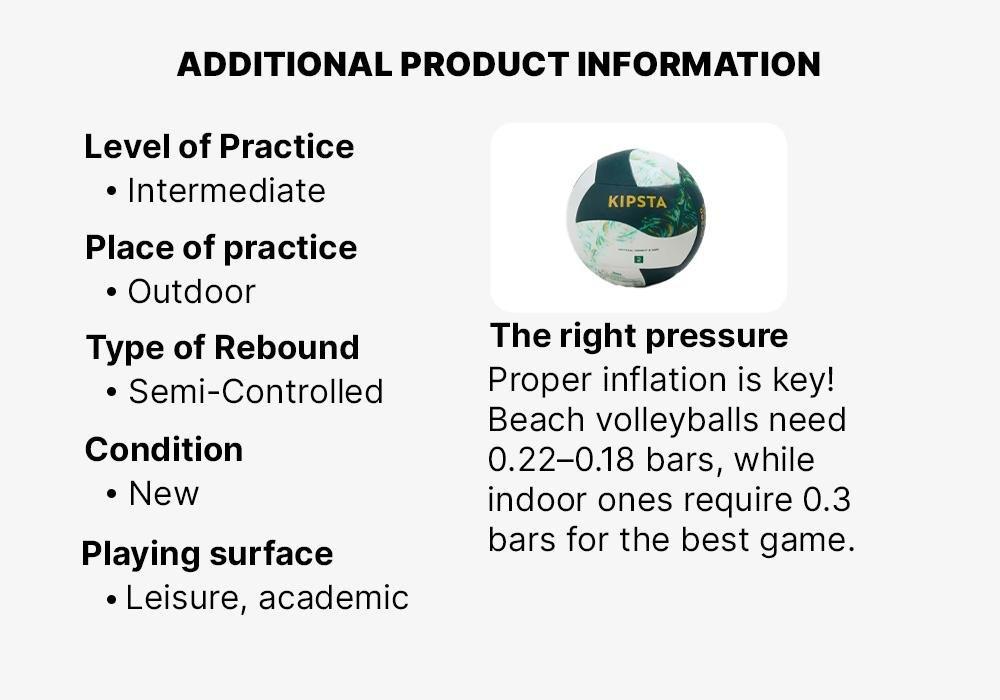 Beach Volleyball Replica - Hybrid 500, Green, No Color, medium