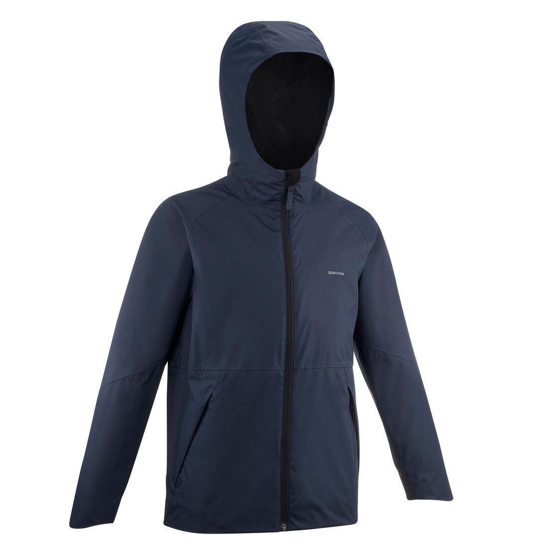 Kids Waterproof Hiking Jacket - Mh500, Grey, , large image number 2