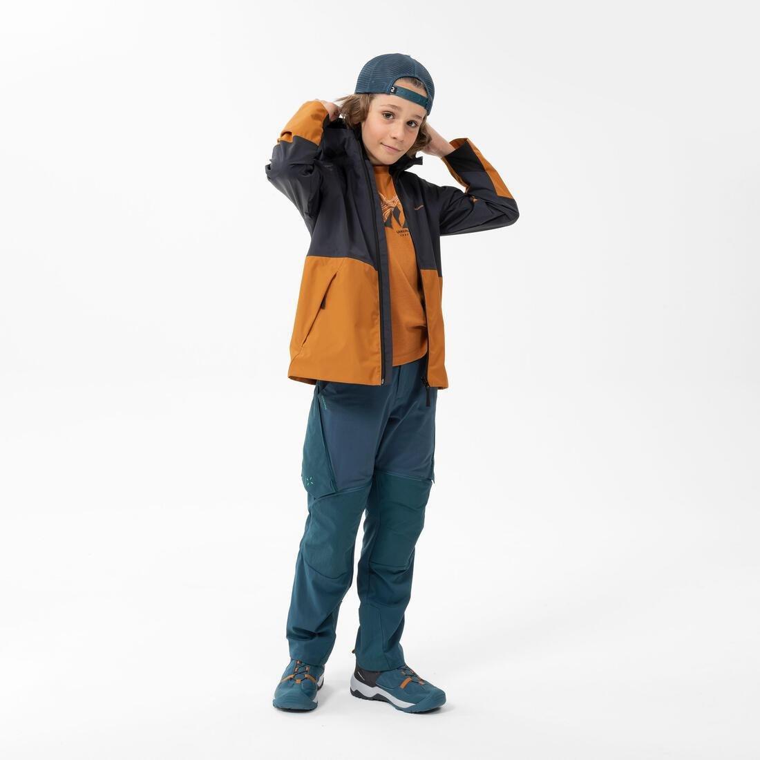 Kids Waterproof Hiking Jacket - Mh500, Grey, , large image number 4