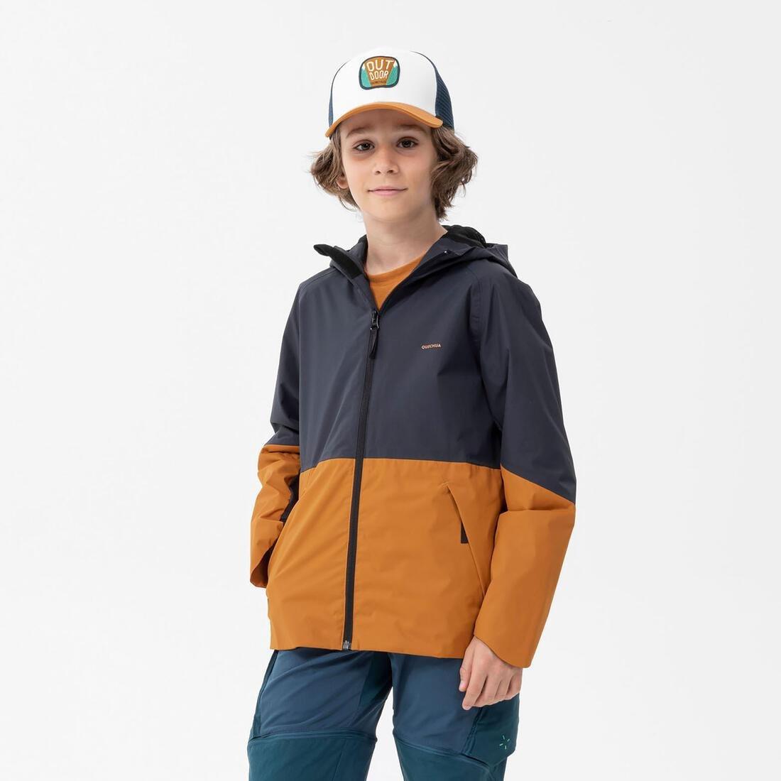 Kids Waterproof Hiking Jacket - Mh500, Grey, , large image number 6