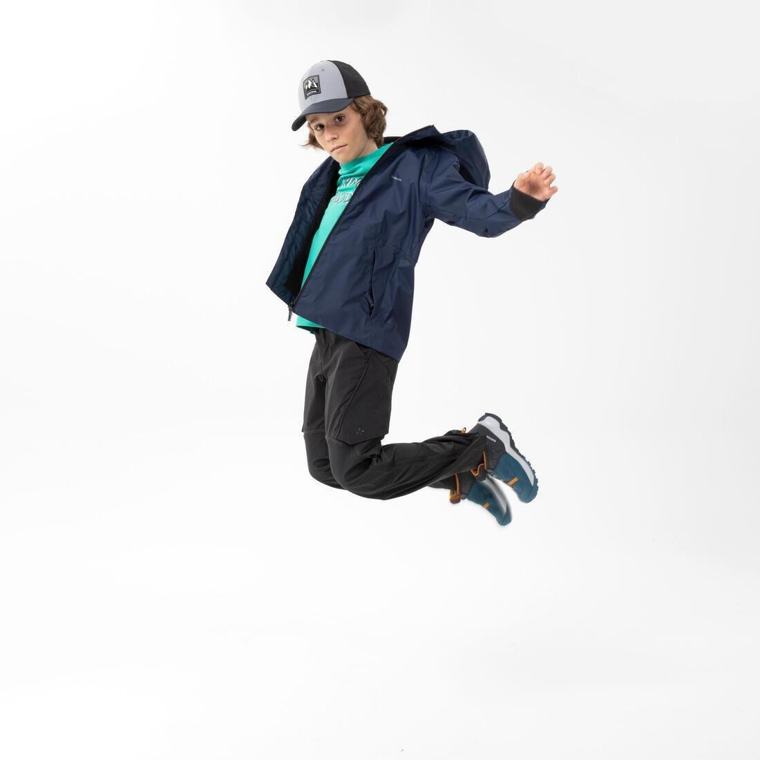 Kids Waterproof Hiking Jacket - Mh500, Grey, , large image number 9
