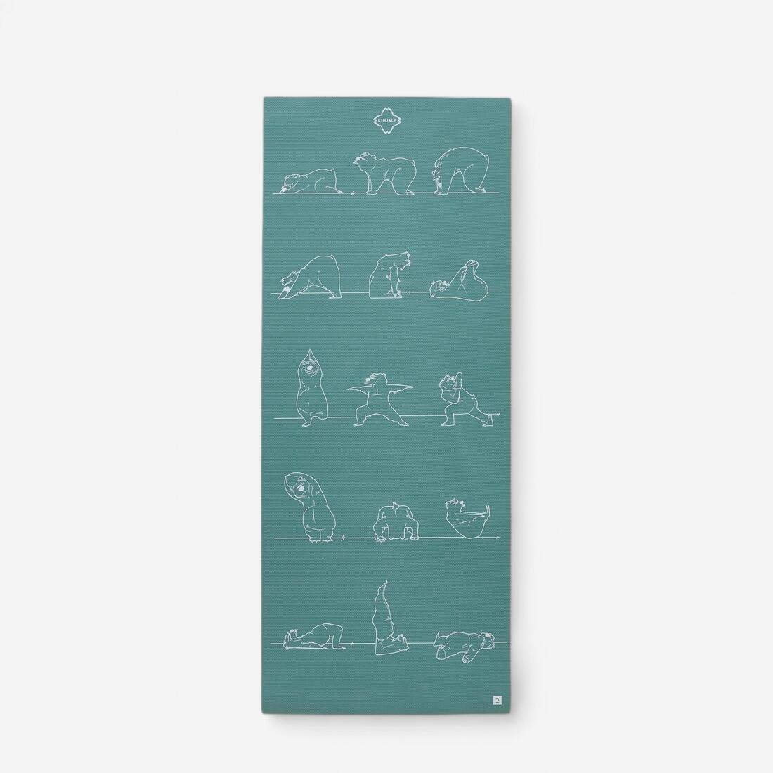 FROZEN GREEN Kids' Yoga Mat 150 cm â¨¯ 60 cm â¨¯ 5 mm - Khaki Bear, No Color, large image number 0