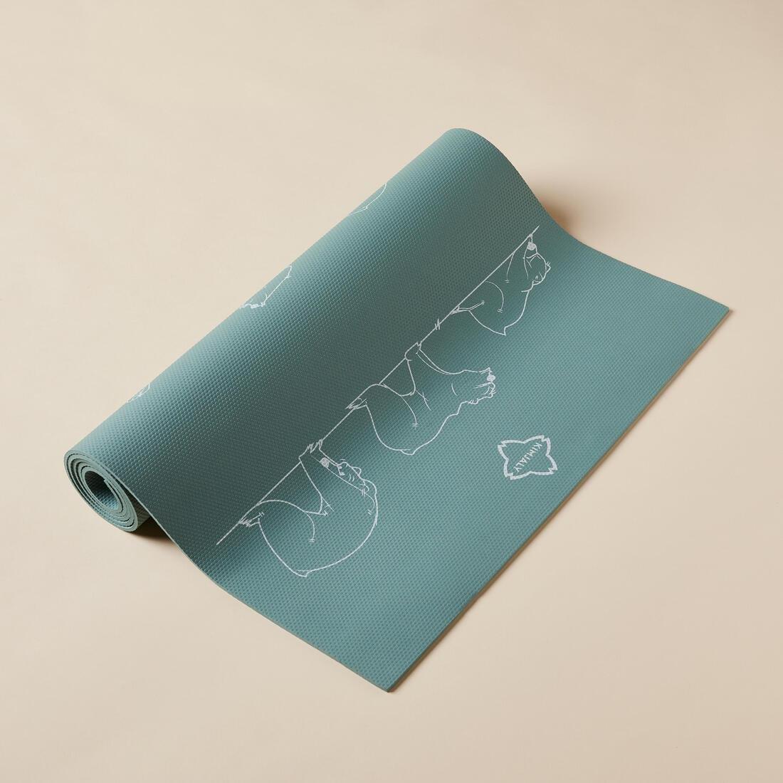 FROZEN GREEN Kids' Yoga Mat 150 cm â¨¯ 60 cm â¨¯ 5 mm - Khaki Bear, No Color, large image number 1