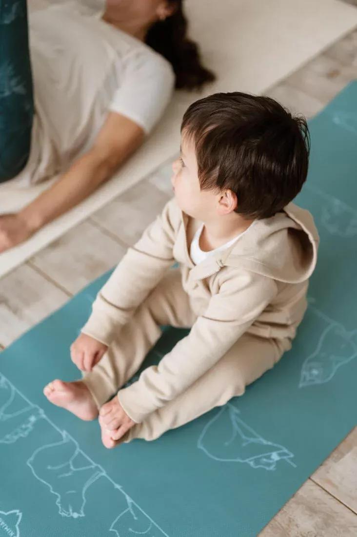 FROZEN GREEN Kids' Yoga Mat 150 cm â¨¯ 60 cm â¨¯ 5 mm - Khaki Bear, No Color, large image number 10