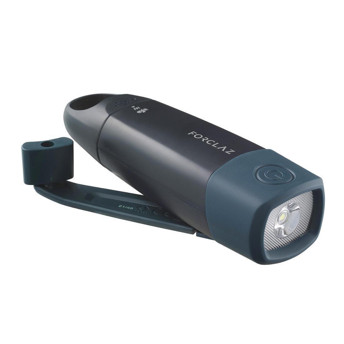 FORCLAZ - Rechargeable Torch - 150 Lumens - Dynamo 500 V2, Blue