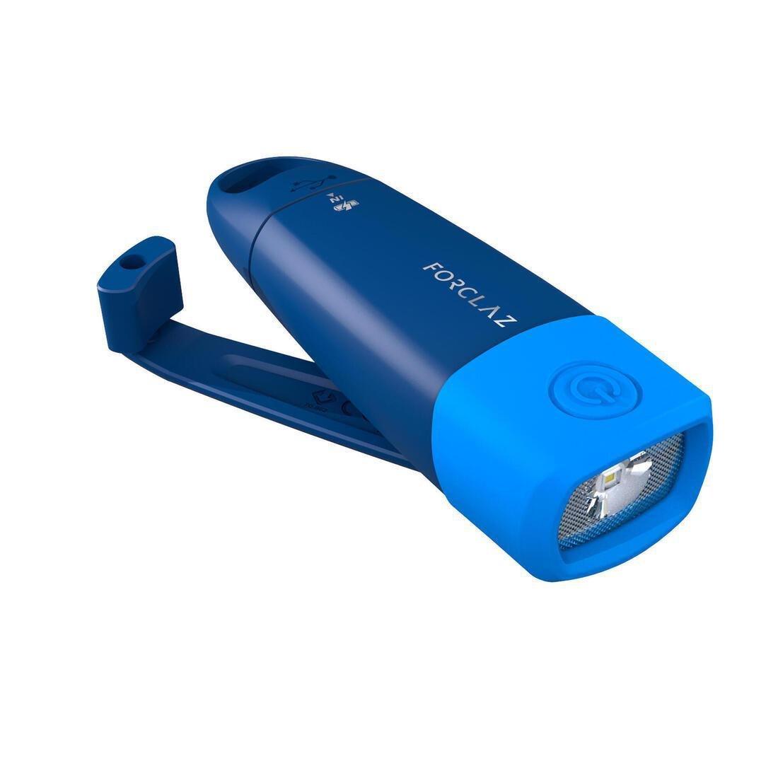 FORCLAZ - Rechargeable Torch - 150 Lumens - Dynamo 500 V2, Blue