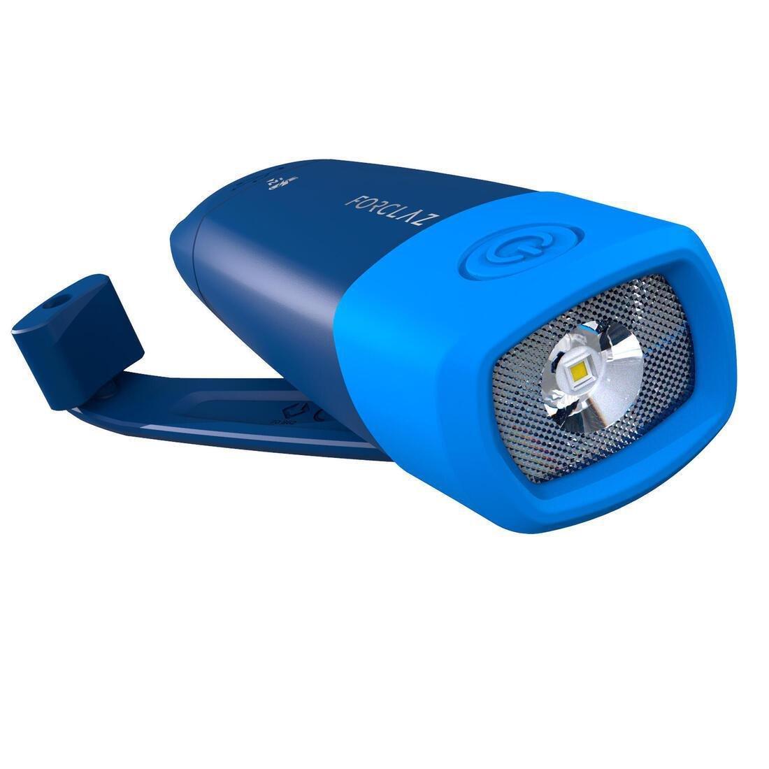 FORCLAZ - Rechargeable Torch - 150 Lumens - Dynamo 500 V2, Blue