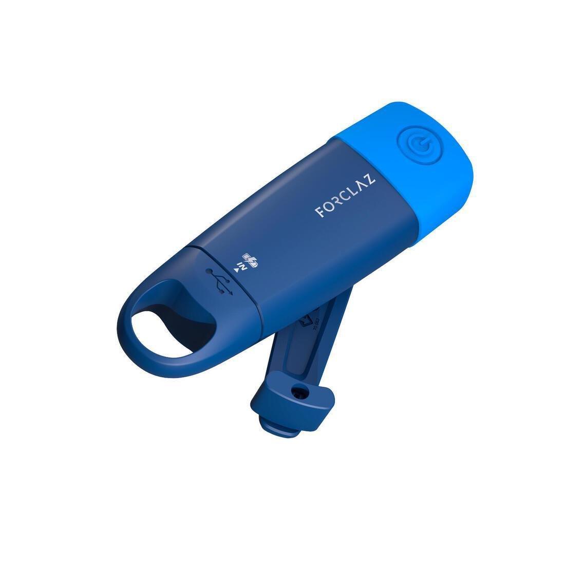 FORCLAZ - Rechargeable Torch - 150 Lumens - Dynamo 500 V2, Blue