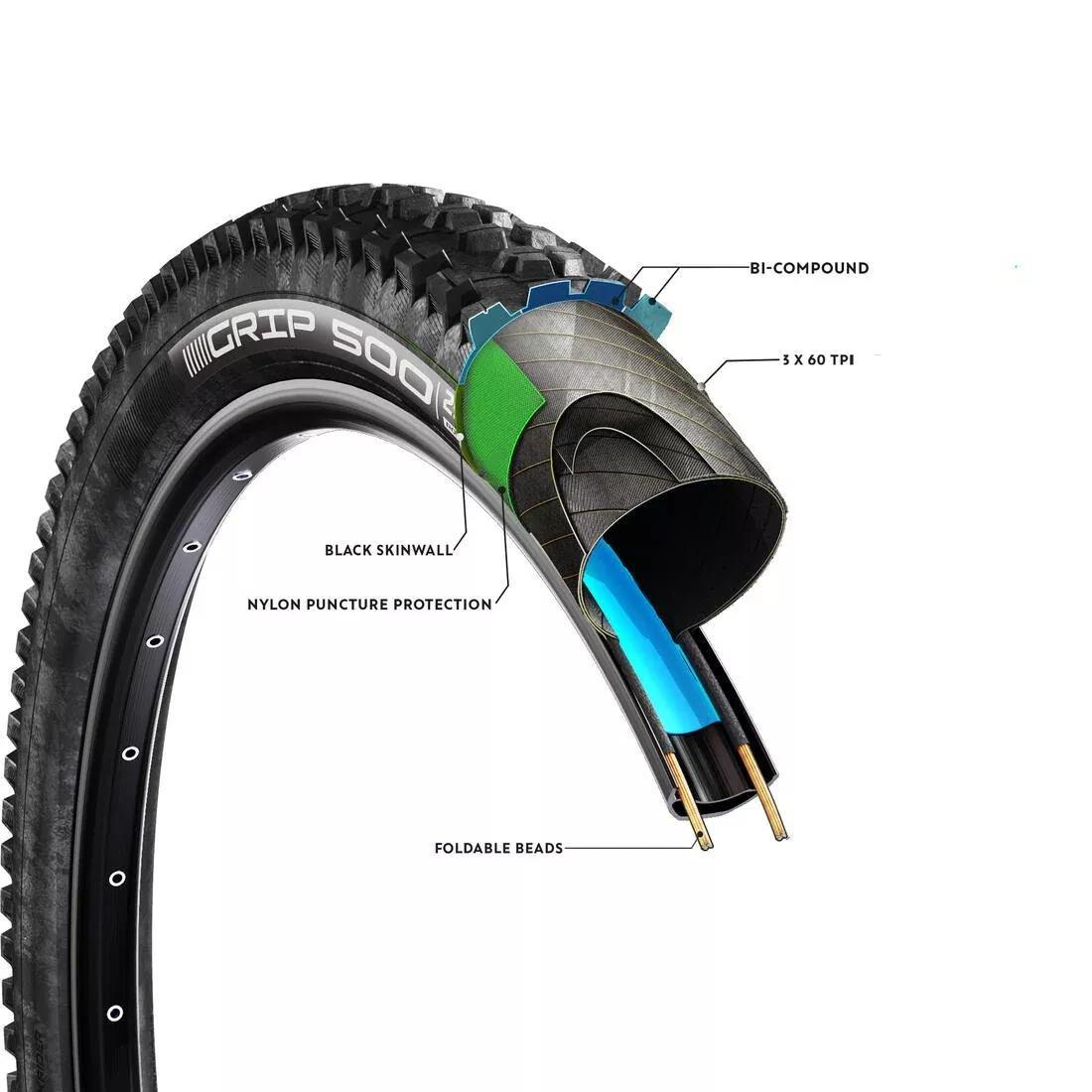 ROCKRIDER--ROCKRIDER MTB TYRE GRIP 500 29 X 2,25, No Color, large image number 3