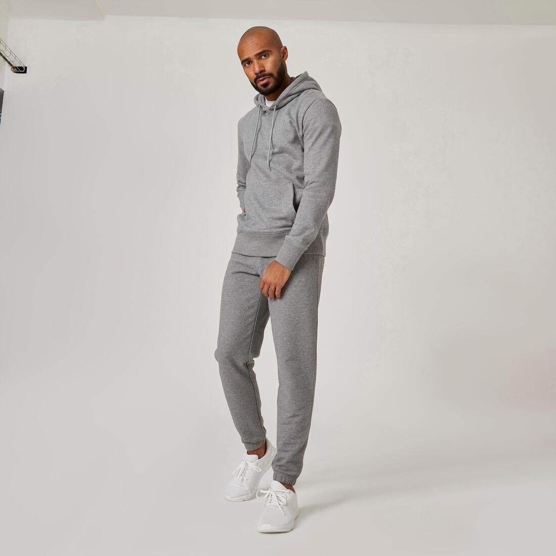 Mens Fitness Jogging Bottoms 500 Essentials, Blue, , large image number 4