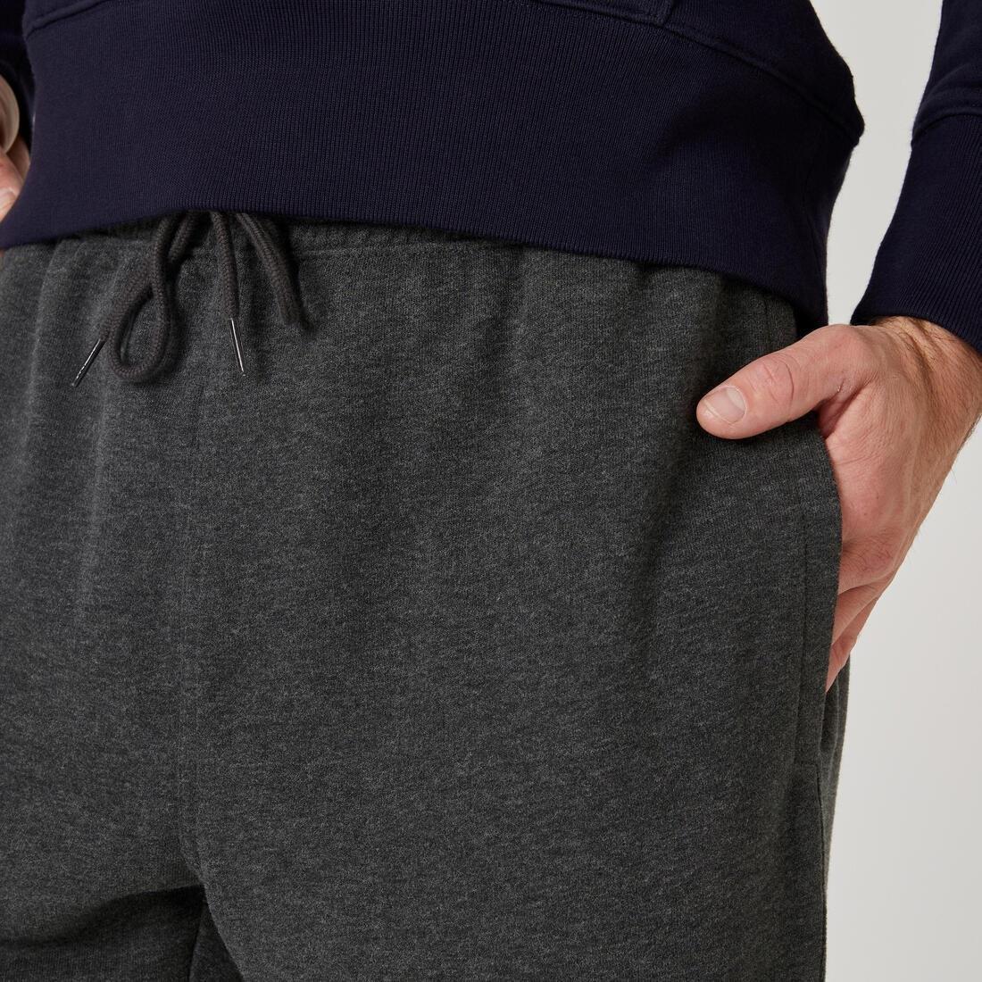 Mens Slim-Fit Fitness Jogging Bottoms 500, Black, , large image number 8