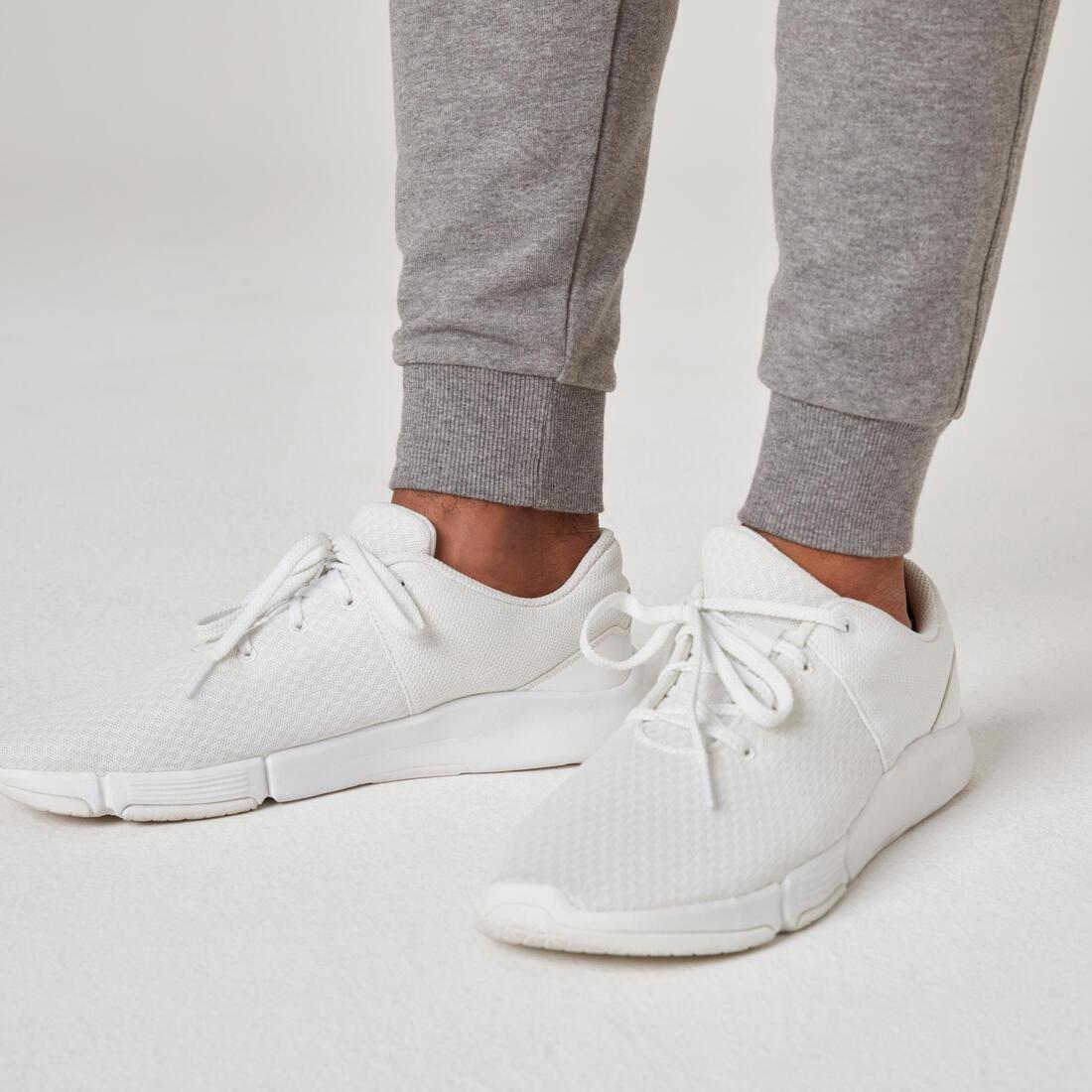 Mens Slim-Fit Fitness Jogging Bottoms 500, Grey, No Color, large image number 4