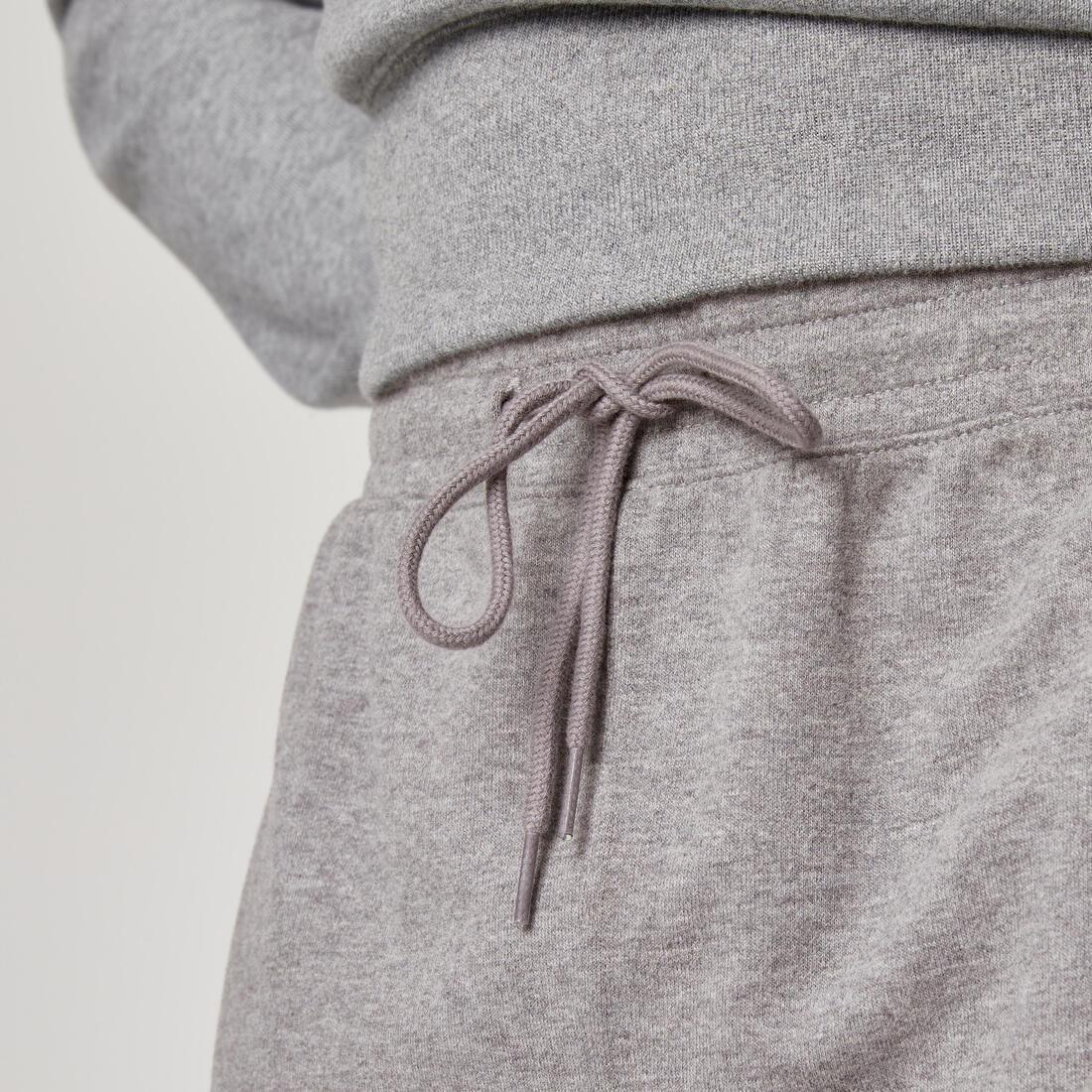 Mens Slim-Fit Fitness Jogging Bottoms 500, Grey, No Color, large image number 5