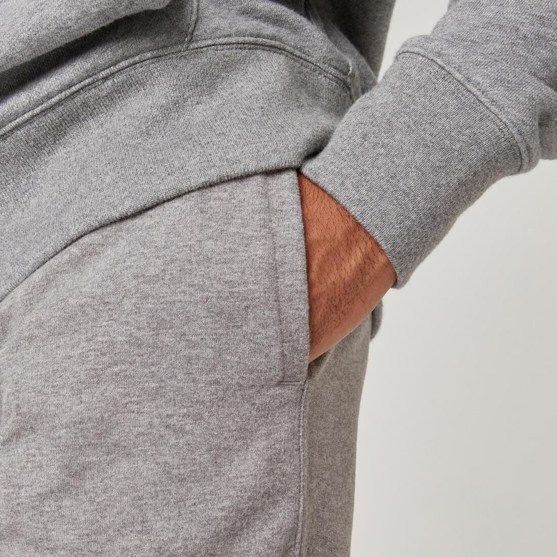 Mens Slim-Fit Fitness Jogging Bottoms 500, Grey, , large image number 6