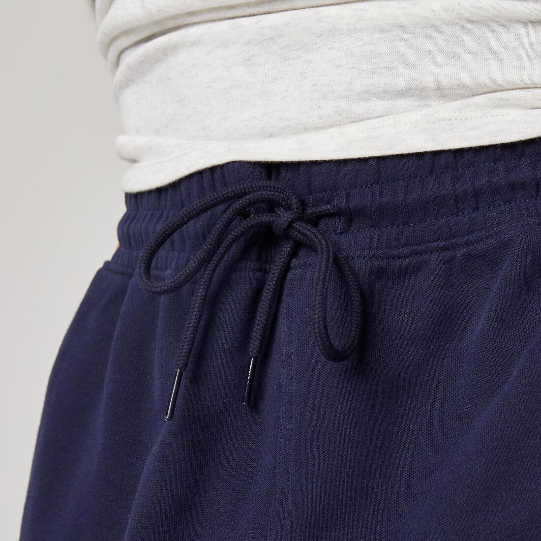 Mens Slim-Fit Fitness Jogging Bottoms 500, Blue, No Color, large image number 5